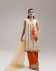 Maisa - Beige & Rust Orange