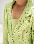 Mini Poppy Blazer Set - Kiwi Green