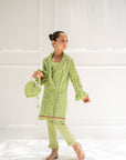 Mini Poppy Blazer Set - Kiwi Green
