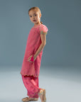 Dolly Heart Puff Sleeves - Fuchsia Pink