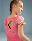 Dolly Heart Puff Sleeves - Fuchsia Pink
