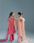 Dolly Heart Puff Sleeves - Baby Pink