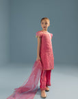 Dolly Heart Puff Sleeves - Fuchsia Pink