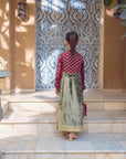 MIA Gown & Bolero - Sage & Kashmiri Chai Pink Velvet Set