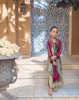 MIA Gown & Bolero - Sage & Kashmiri Chai Pink Velvet Set