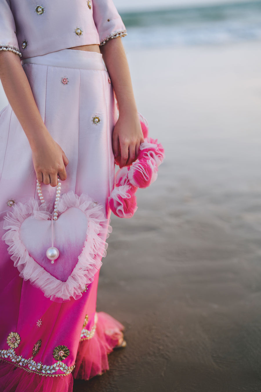 Peony Ombré & Sparkle Lengha & Choli Set