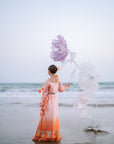 Clementine Ombré & Gold Luxury Sparkle Lengha w PomPom Blouse