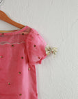 Dolly Heart Puff Sleeves - Fuchsia Pink