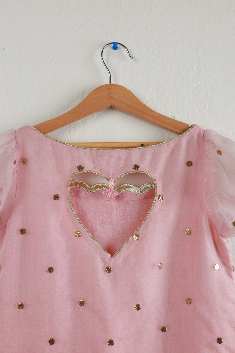 Dolly Heart Puff Sleeves - Baby Pink