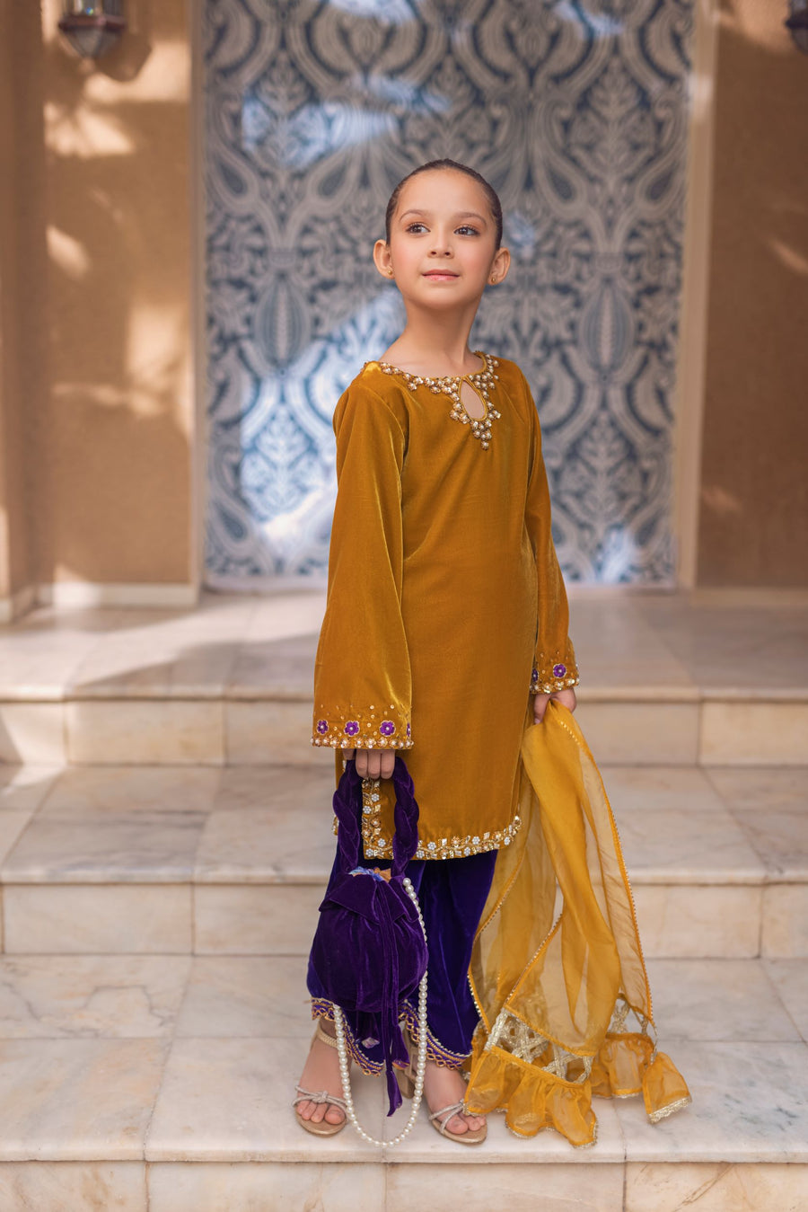 KIARA – Mustard & Royal Purple Set