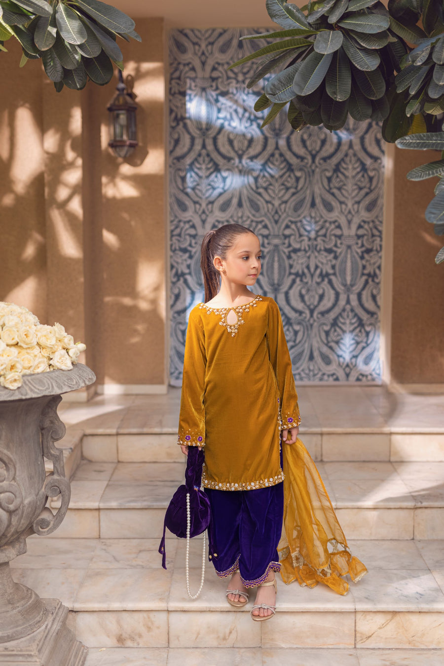 KIARA – Mustard & Royal Purple Set