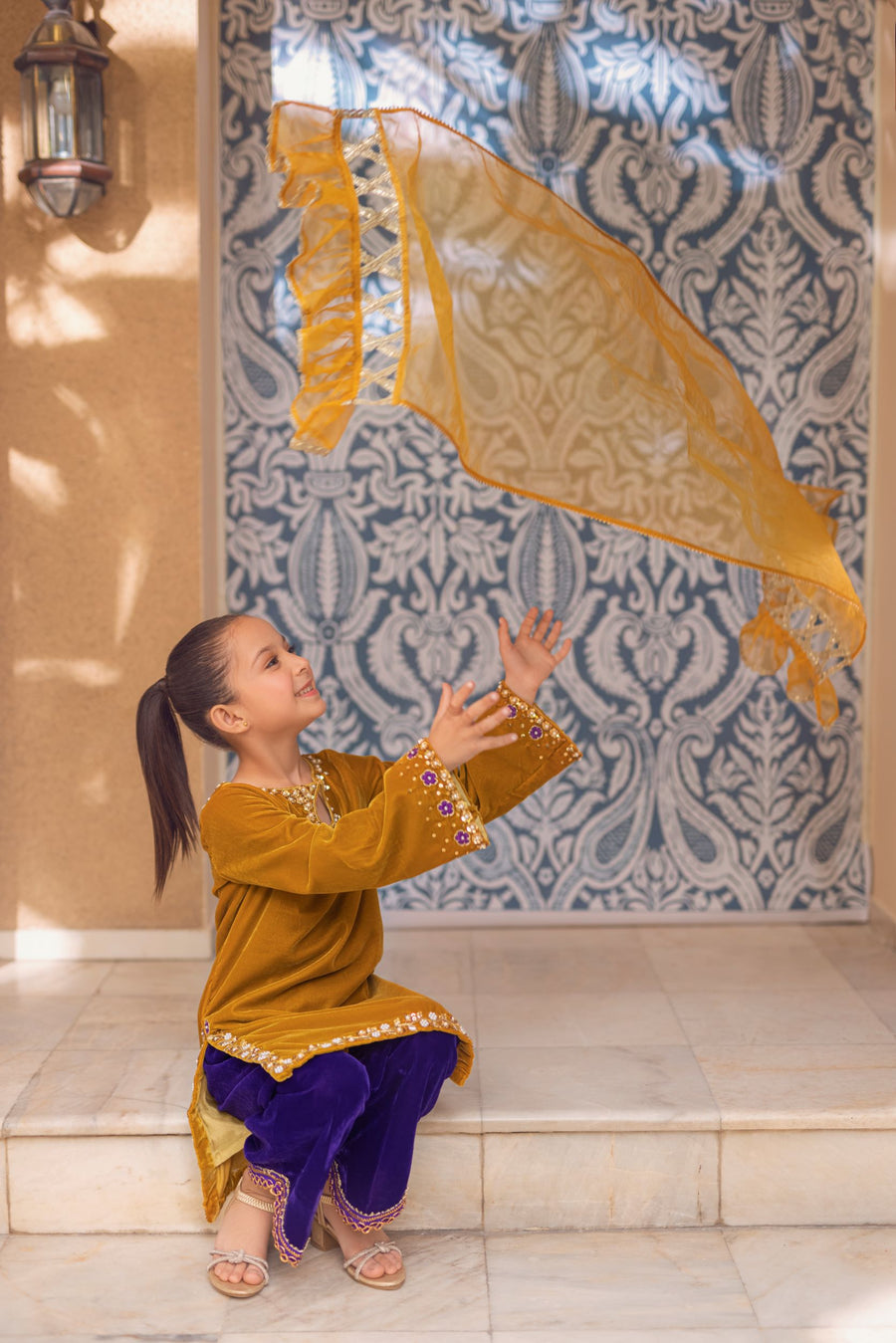 KIARA – Mustard & Royal Purple Set