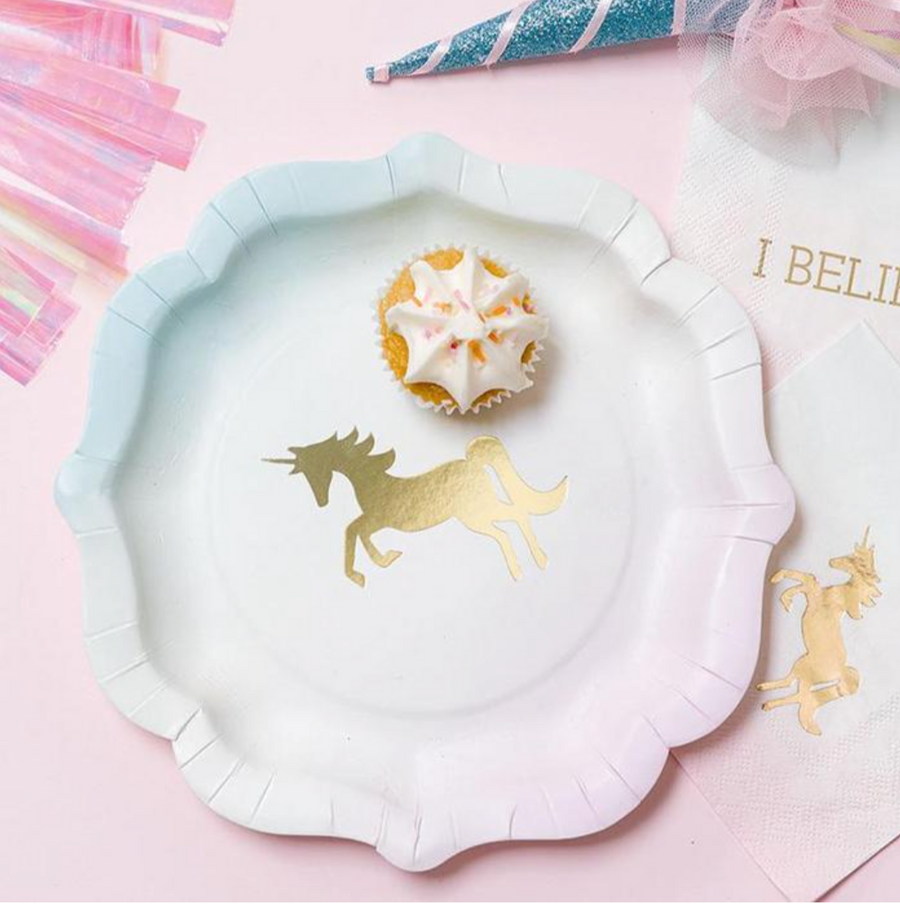 We Love Unicorns Pastel Plates