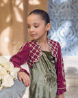MIA Gown & Bolero - Sage & Kashmiri Chai Pink Velvet Set